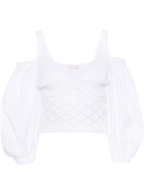LIU JO off-shoulder cotton top - White