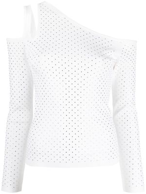 LIU JO off-shoulder open-knit top - White