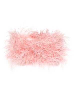 LIU JO ostrich-feather cropped top - Pink