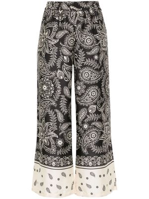 LIU JO paisley-print cropped trousers - Black