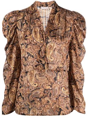 LIU JO paisley-print long-sleeve blouse - Brown