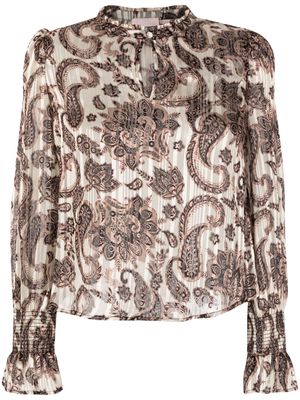 LIU JO paisley-print pleated blouse - Black