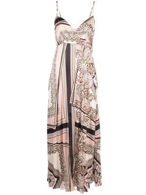 LIU JO paisley-print pleated dress - Neutrals