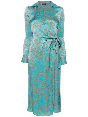LIU JO paisley-print wrap shirt dress - Blue