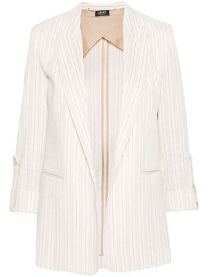 LIU JO pinstripe open-front blazer - White