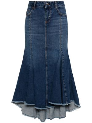 LIU JO pleated maxi denim skirt - Blue