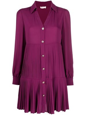 LIU JO pleated shirt dress - Purple