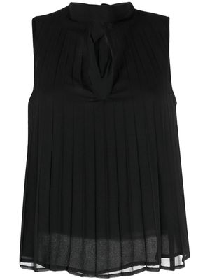 LIU JO pleated sleeveless blouse - Black