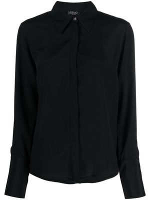 LIU JO pointed-collar long-sleeve shirt - Black