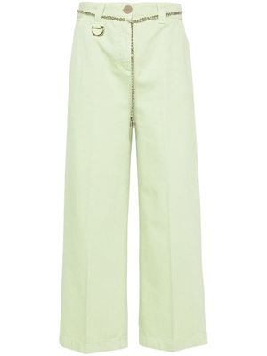 LIU JO pressed-crease wide-leg jeans - Green