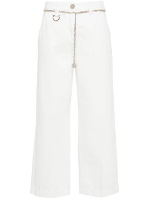 LIU JO pressed-crease wide-leg jeans - White
