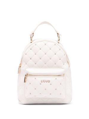 LIU JO quilted crystal-embellished backpack - White