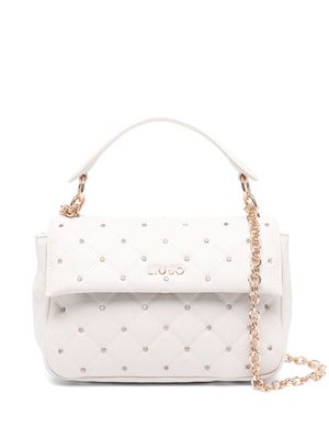 LIU JO quilted crystal-embellished tote bag - Neutrals