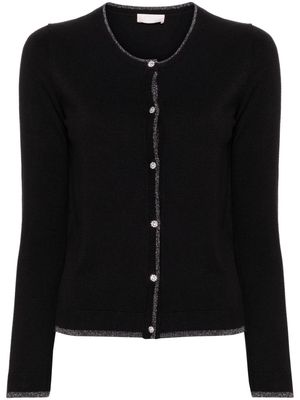 LIU JO rhinestone-embellished button-up cardigan - Black