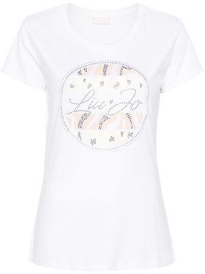 LIU JO rhinestone-embellished cotton T-shirt - White