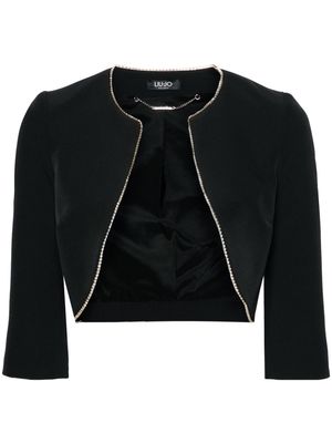 LIU JO rhinestone-embellished cropped jacket - Black