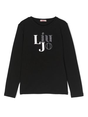LIU JO rhinestone-embellished jersey T-shirt - Black