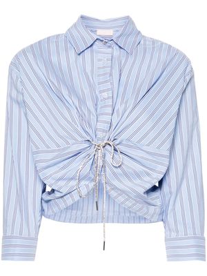 LIU JO rhinestone-embellished striped shirt - Blue