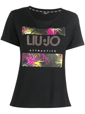 LIU JO rhinestone-embellished T-shirt - Black