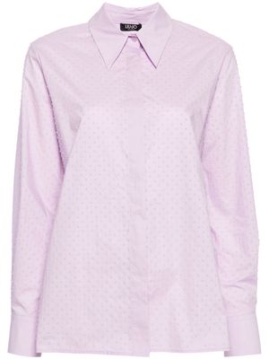 LIU JO rhinestoned cotton shirt - Purple