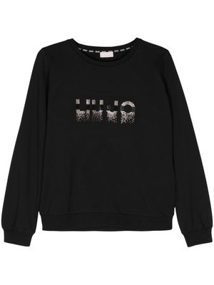 LIU JO rhinestoned crew-neck sweatshirt - Black