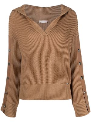 LIU JO ribbed pullover jumper - Brown