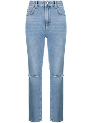 LIU JO ripped straight-leg jeans - Blue