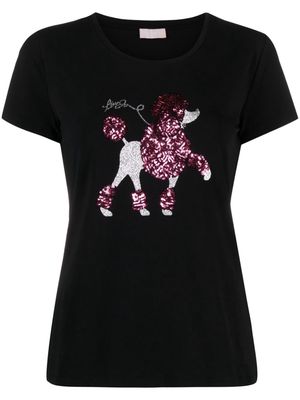 LIU JO sequin-embellished cotton T-shirt - Black