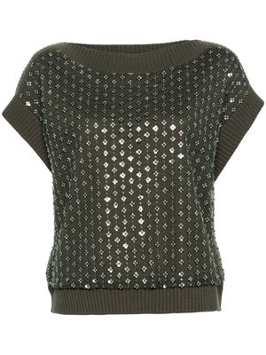 LIU JO sequinned sleeveless top - Green