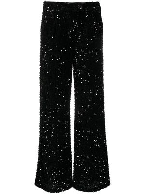LIU JO sequinned wide-leg trousers - Black