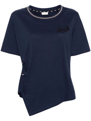 LIU JO side-button cotton T-shirt - Blue