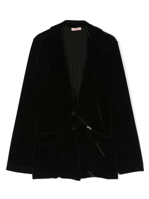 LIU JO single-breasted velvet blazer - Black