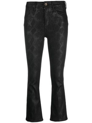 LIU JO snakeskin-print cropped trousers - Black