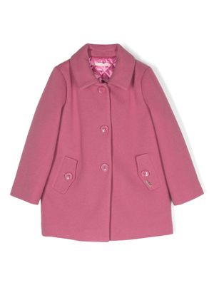 LIU JO spread-collar single-breasted coat - Pink