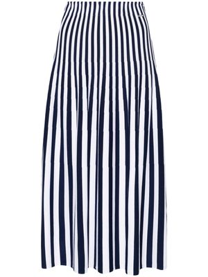LIU JO striped knitted midi skirt - Blue