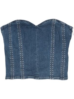 LIU JO stud-embellished cropped top - Blue