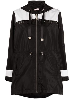 LIU JO stud-embellished hooded jacket - Black