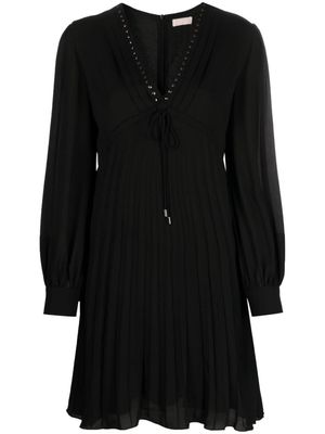 LIU JO stud-embellished pleated midi dress - Black