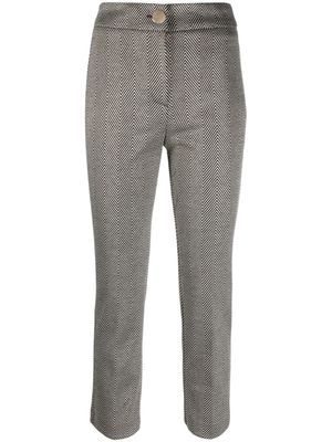 LIU JO tailored chevron-knit cropped trousers - Black