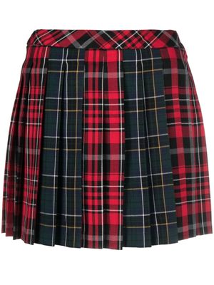LIU JO tartan-check print pleated miniskirt - Red