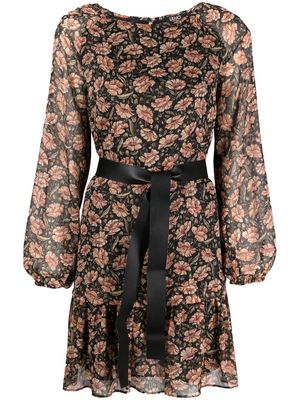 LIU JO tie-waist floral-print dress - Black