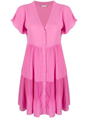 LIU JO tiered pleated minidress - Pink