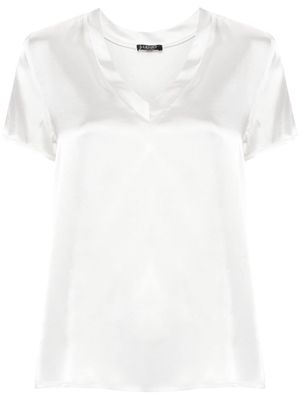 LIU JO V-neck satin-finish blouse - White