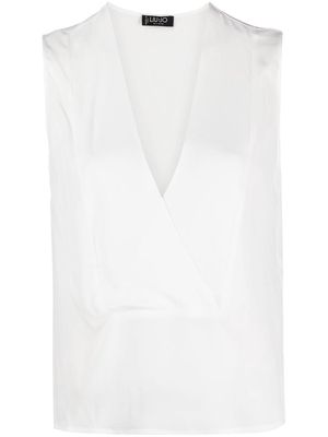 LIU JO V-neck sleeveless blouse - White