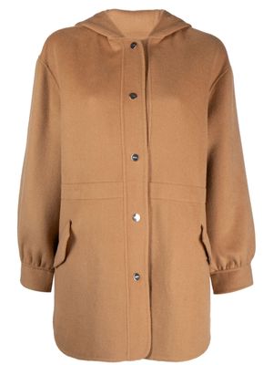 LIU JO wool-blend hooded jacket - Neutrals