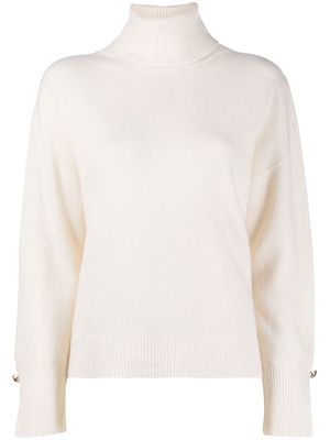 LIU JO wool-cashmere roll-neck jumper - White