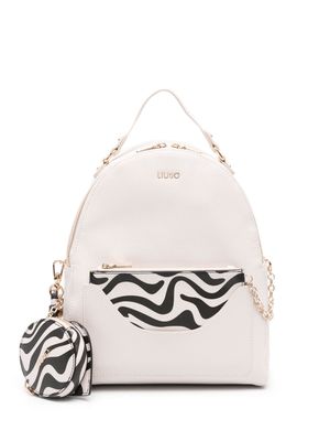 LIU JO zebra-pouch backpack - Neutrals