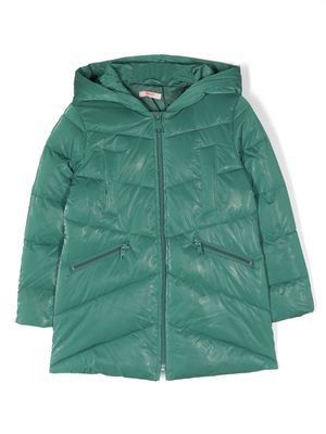 LIU JO zip-up hooded quilted jacket - Green