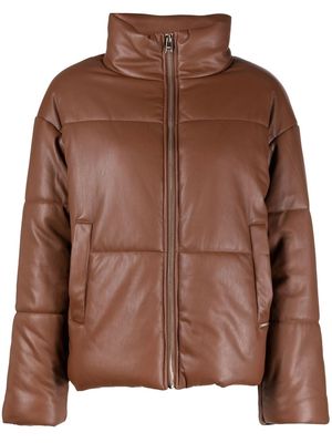LIU JO zip-up padded jacket - X0401 CASTAGNA CHARM