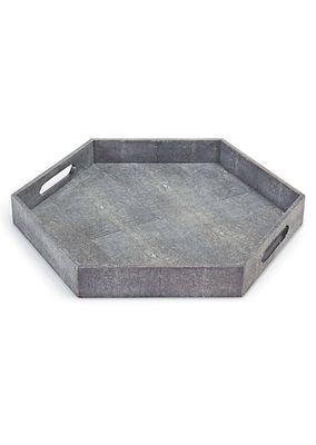 Live From Detroit Faux Shagreen Hexagon Tray